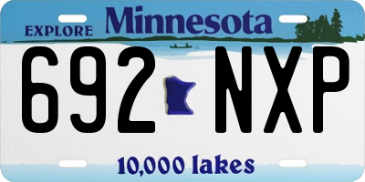 MN license plate 692NXP