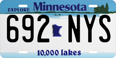MN license plate 692NYS