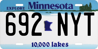 MN license plate 692NYT
