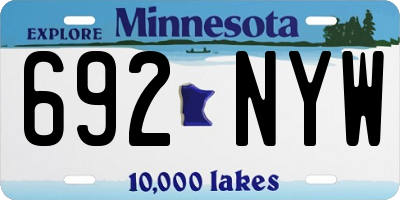 MN license plate 692NYW