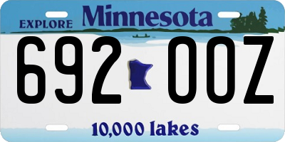 MN license plate 692OOZ
