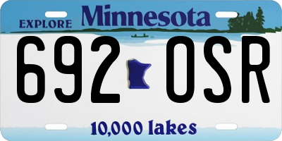 MN license plate 692OSR
