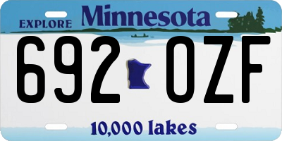 MN license plate 692OZF