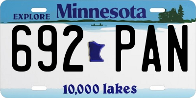 MN license plate 692PAN
