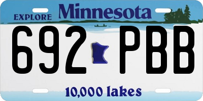 MN license plate 692PBB