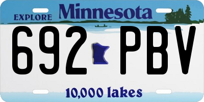 MN license plate 692PBV