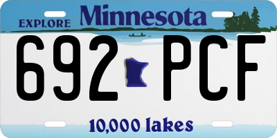 MN license plate 692PCF