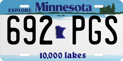 MN license plate 692PGS
