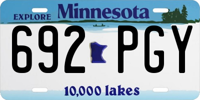 MN license plate 692PGY