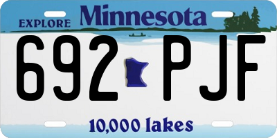 MN license plate 692PJF