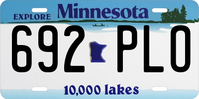 MN license plate 692PLO