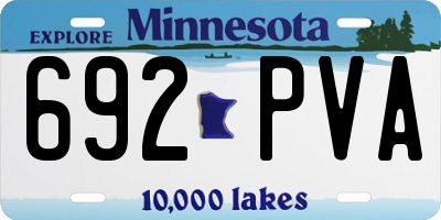 MN license plate 692PVA