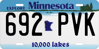MN license plate 692PVK