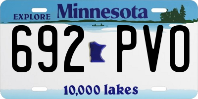 MN license plate 692PVO