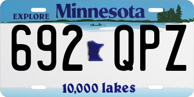 MN license plate 692QPZ