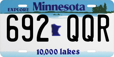 MN license plate 692QQR