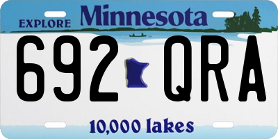 MN license plate 692QRA