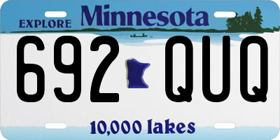 MN license plate 692QUQ