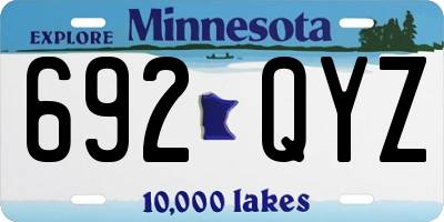 MN license plate 692QYZ