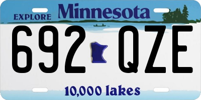 MN license plate 692QZE