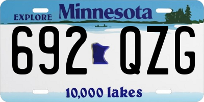 MN license plate 692QZG
