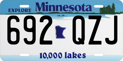 MN license plate 692QZJ
