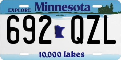 MN license plate 692QZL