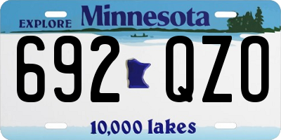 MN license plate 692QZO
