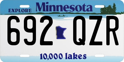MN license plate 692QZR