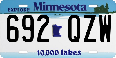 MN license plate 692QZW