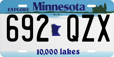 MN license plate 692QZX