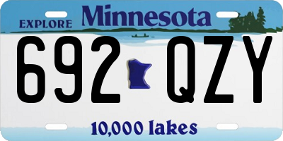 MN license plate 692QZY