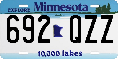 MN license plate 692QZZ