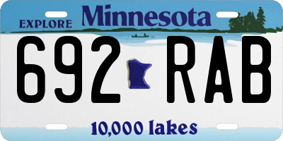 MN license plate 692RAB