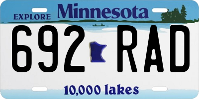 MN license plate 692RAD
