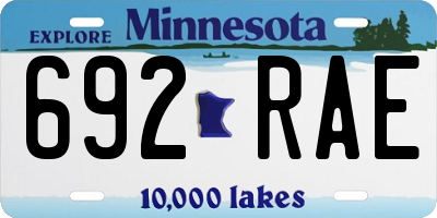 MN license plate 692RAE