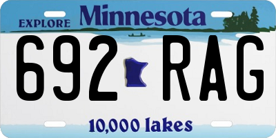 MN license plate 692RAG