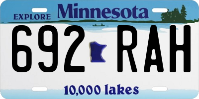 MN license plate 692RAH