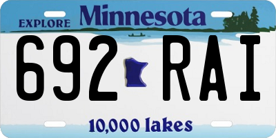 MN license plate 692RAI