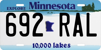 MN license plate 692RAL