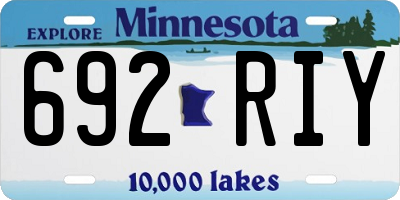 MN license plate 692RIY