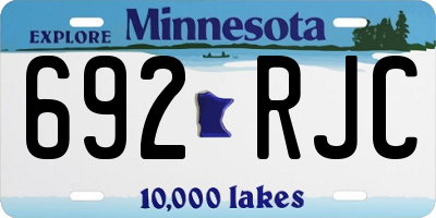 MN license plate 692RJC