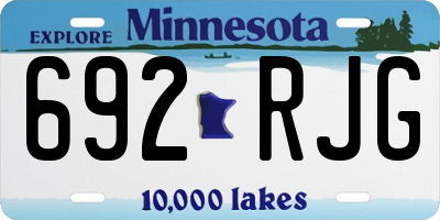 MN license plate 692RJG