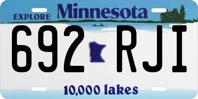 MN license plate 692RJI