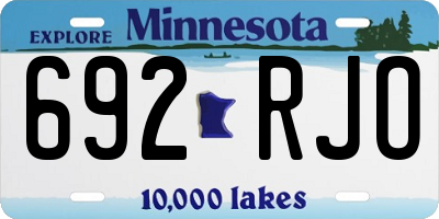 MN license plate 692RJO