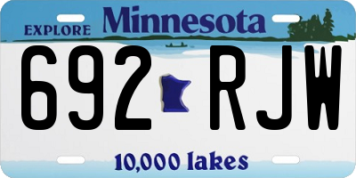 MN license plate 692RJW