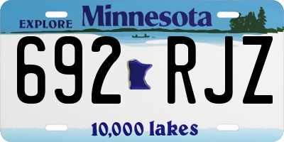MN license plate 692RJZ