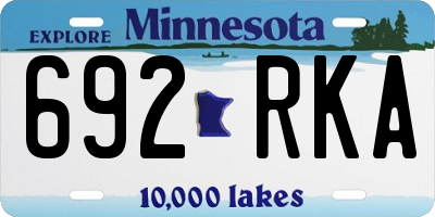 MN license plate 692RKA
