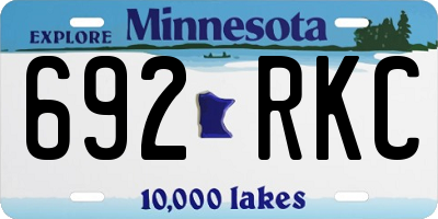 MN license plate 692RKC