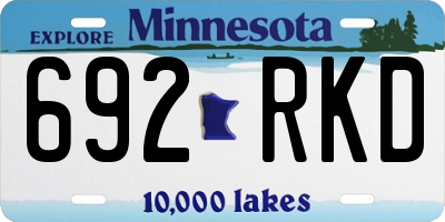 MN license plate 692RKD